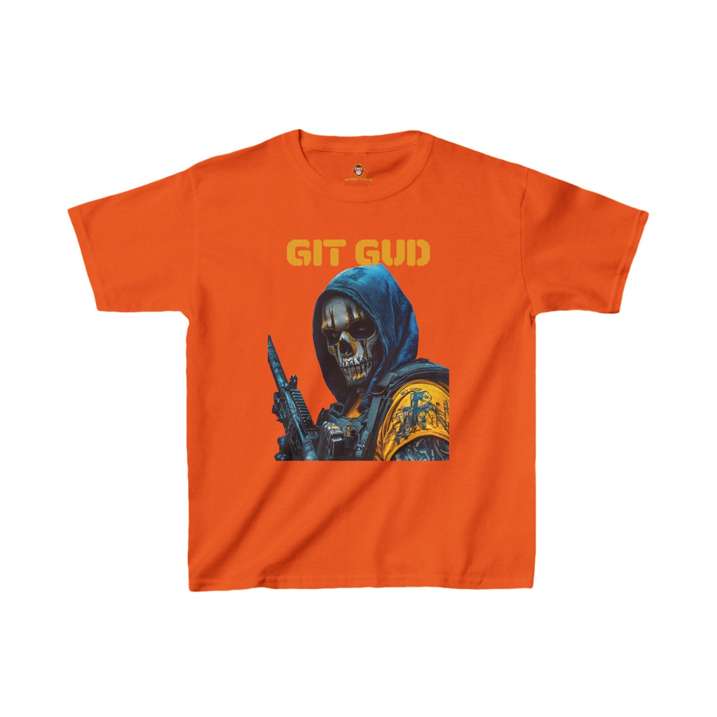 Kids T-Shirt - Skull Faced Soldier Git Gud Design