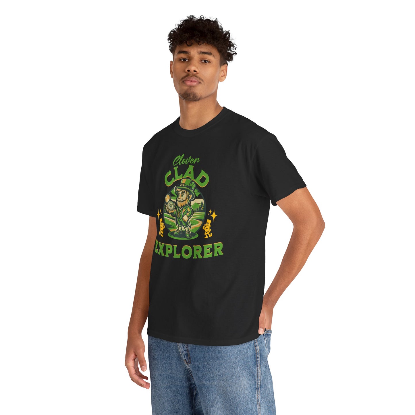 Clover Clad Explorer (Gildan · 5000) Unisex Heavy Cotton Tee