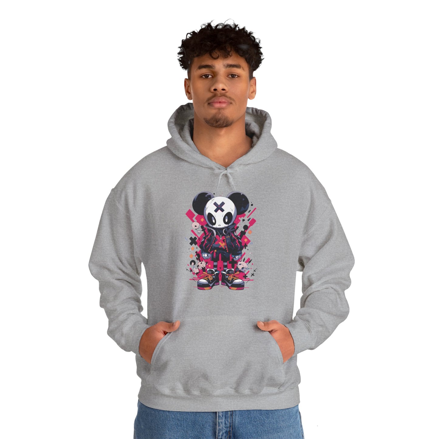 Panda Bear with X on forehead for Adults Unisex Heavy Blend™ Hooded Sweatshirt