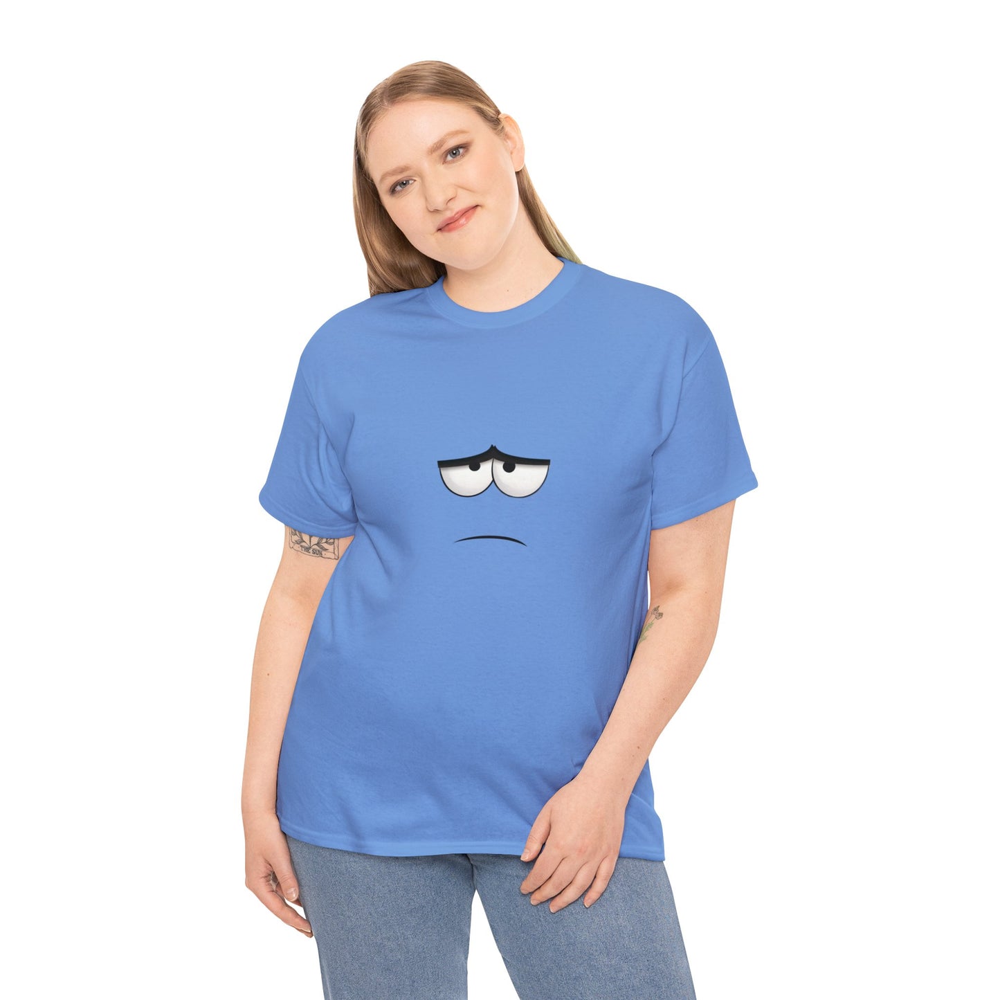 Unhappy Face 1 Unisex Heavy Cotton Tee