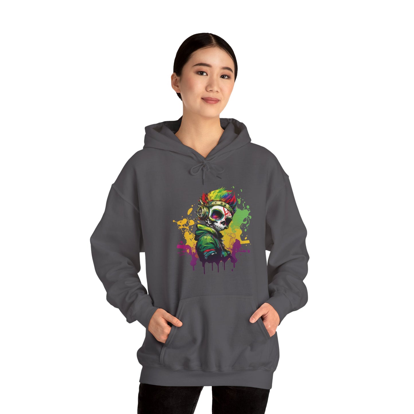 A Colorful Animated Skelly for Adults 1 Unisex Heavy Blend™ Hooded Sweatshirt