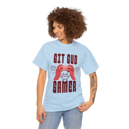 Retro GIT GUD Gamer for Adults (Gildan · 5000) Unisex Heavy Cotton Tee