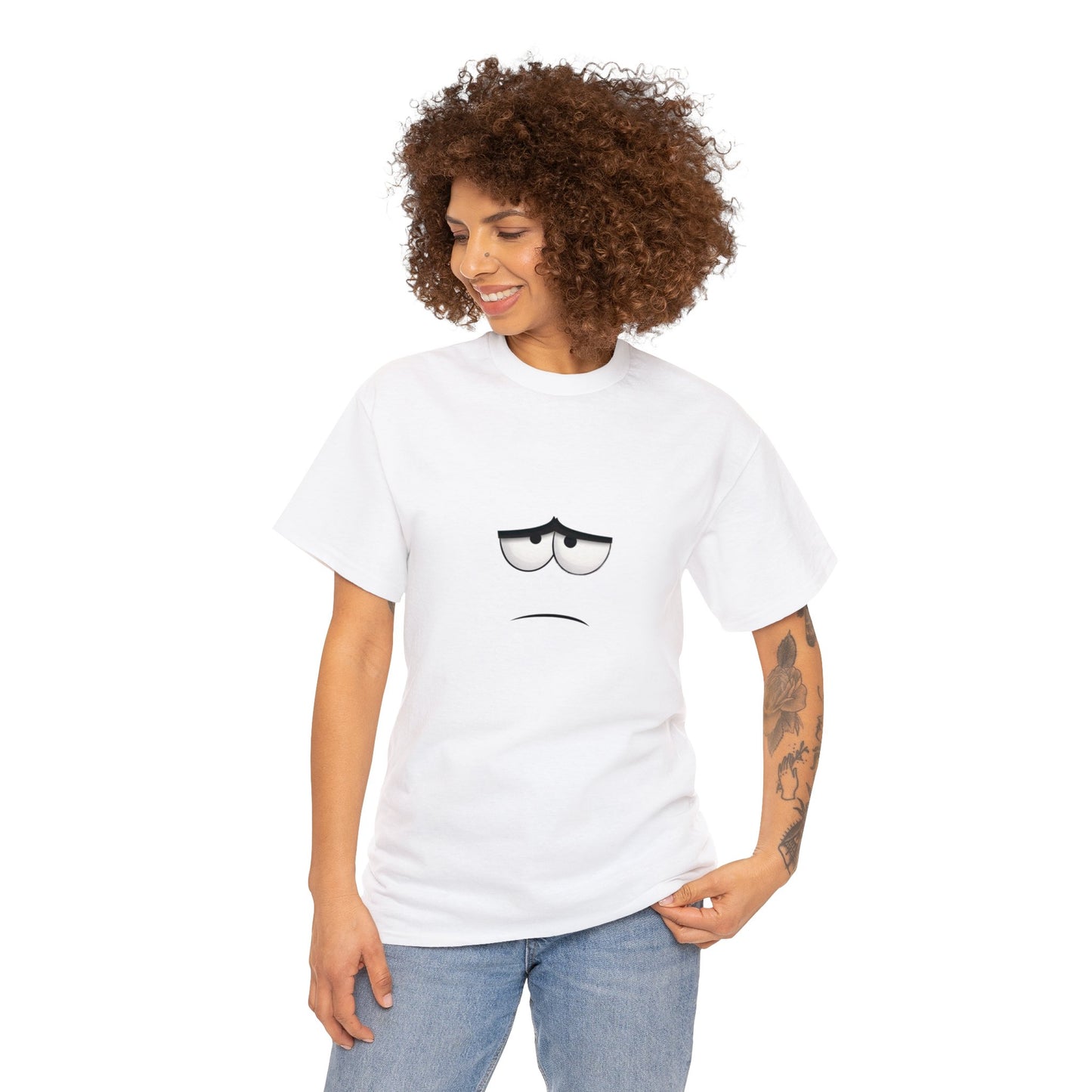 Unhappy Face 1 Unisex Heavy Cotton Tee