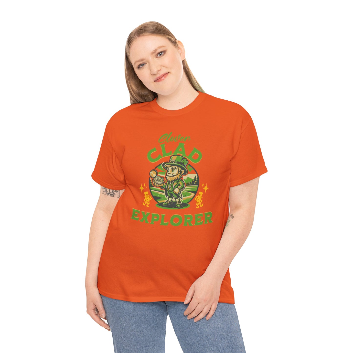 Clover Clad Explorer (Gildan · 5000) Unisex Heavy Cotton Tee