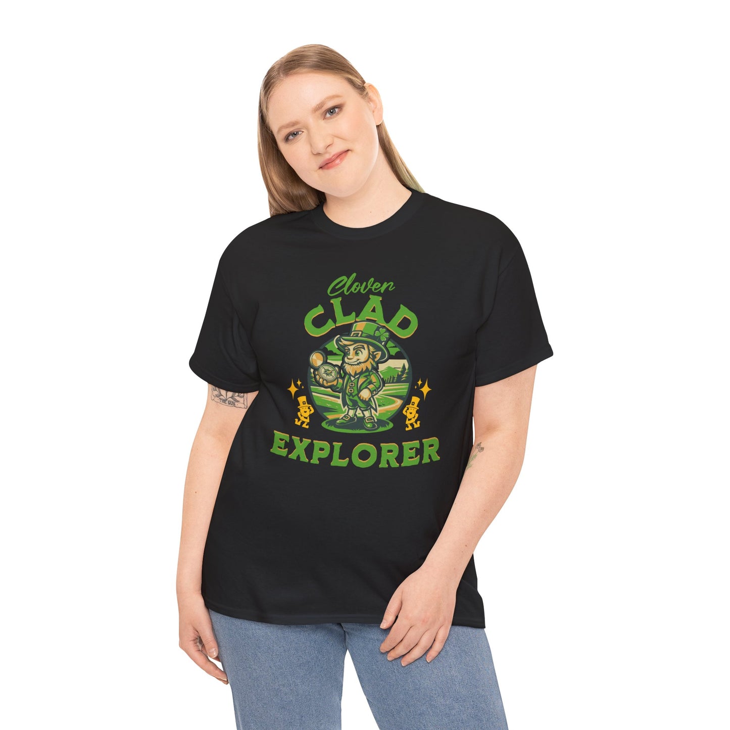 Clover Clad Explorer (Gildan · 5000) Unisex Heavy Cotton Tee