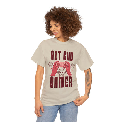 Retro GIT GUD Gamer for Adults (Gildan · 5000) Unisex Heavy Cotton Tee