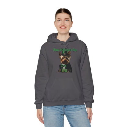 St. Patrick's Day Yorkie 1 for Adults Unisex Heavy Blend™ Hooded Sweatshirt