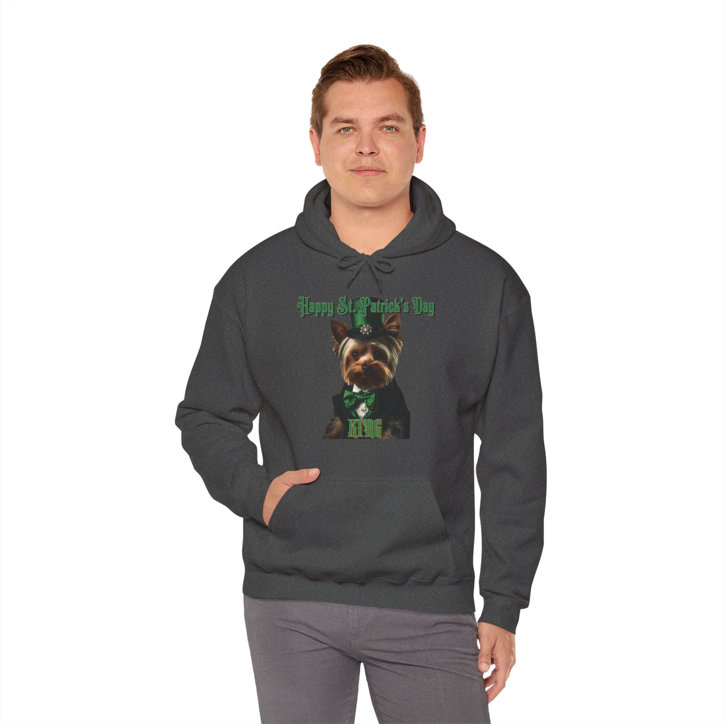 St. Patrick's Day Yorkie 1 for Adults Unisex Heavy Blend™ Hooded Sweatshirt