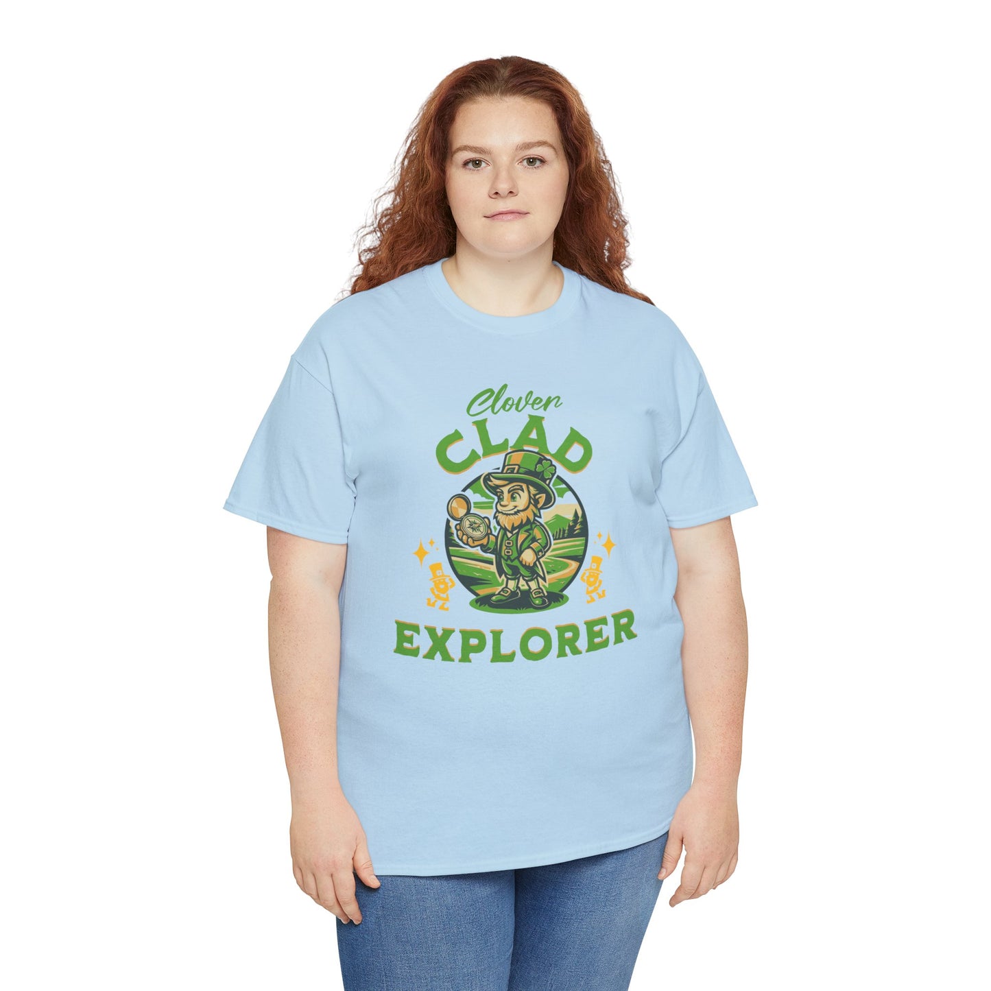 Clover Clad Explorer (Gildan · 5000) Unisex Heavy Cotton Tee