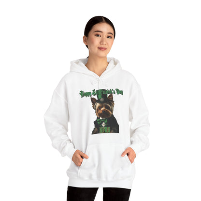 St. Patrick's Day Yorkie 1 for Adults Unisex Heavy Blend™ Hooded Sweatshirt