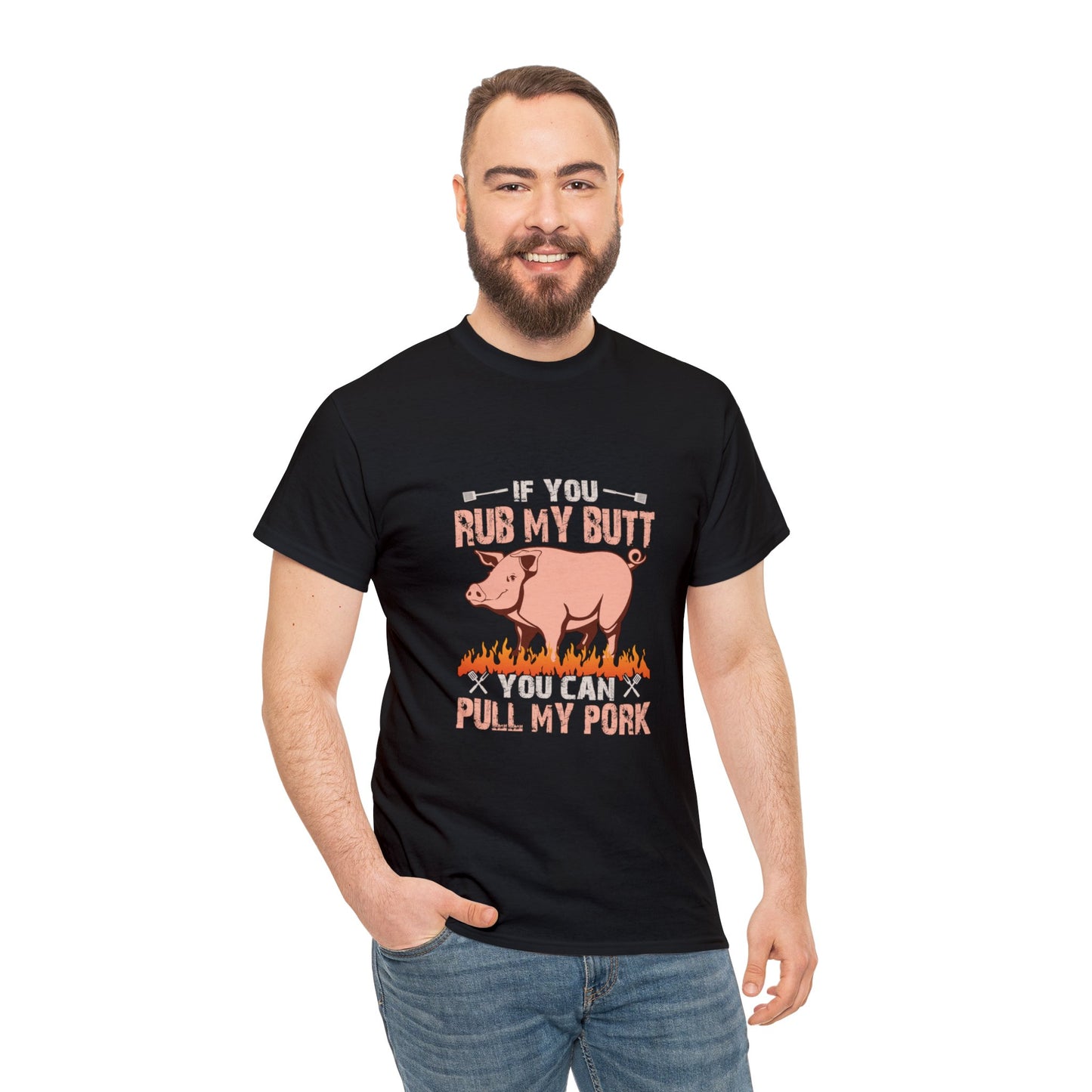 If you rub my butt 1 (Gildan · 5000) Unisex Heavy Cotton Tee