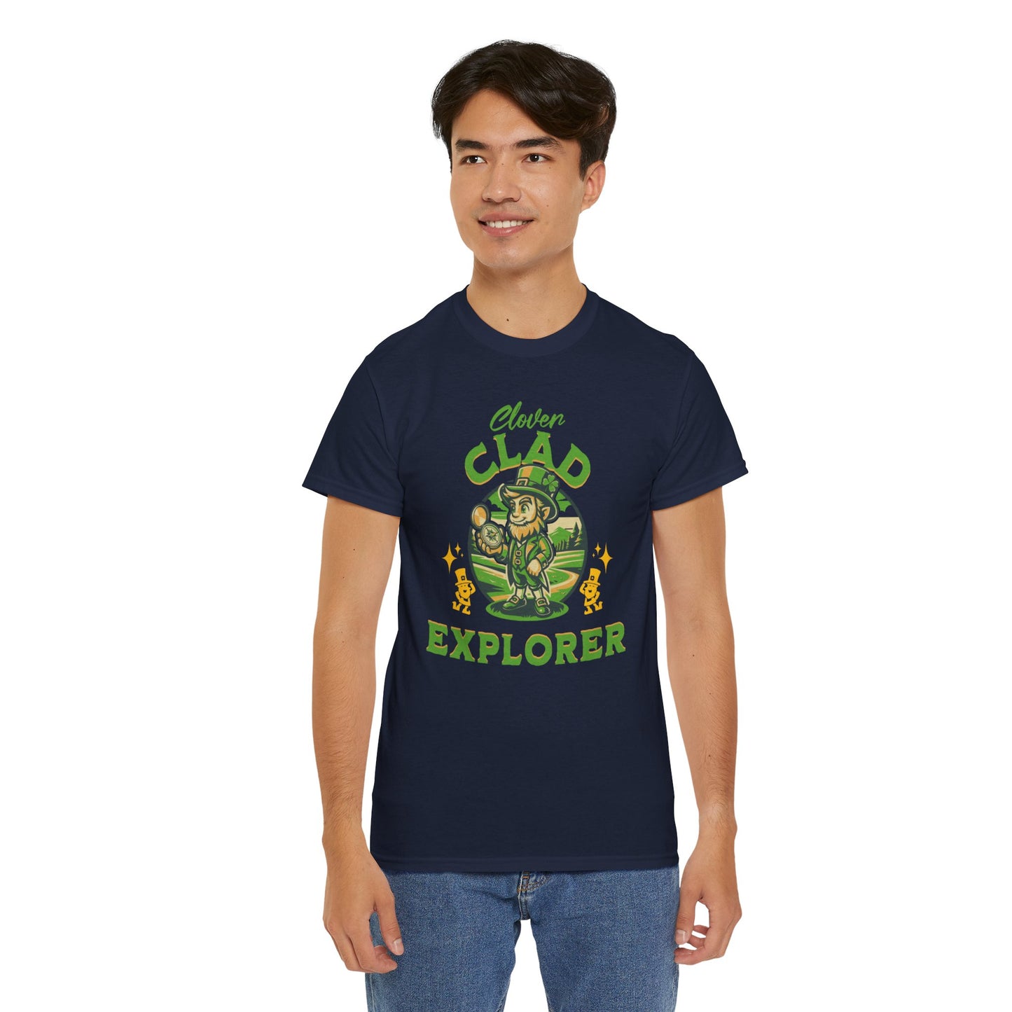 Clover Clad Explorer (Gildan · 5000) Unisex Heavy Cotton Tee