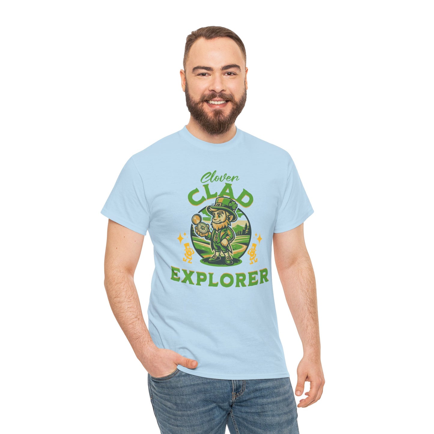 Clover Clad Explorer (Gildan · 5000) Unisex Heavy Cotton Tee