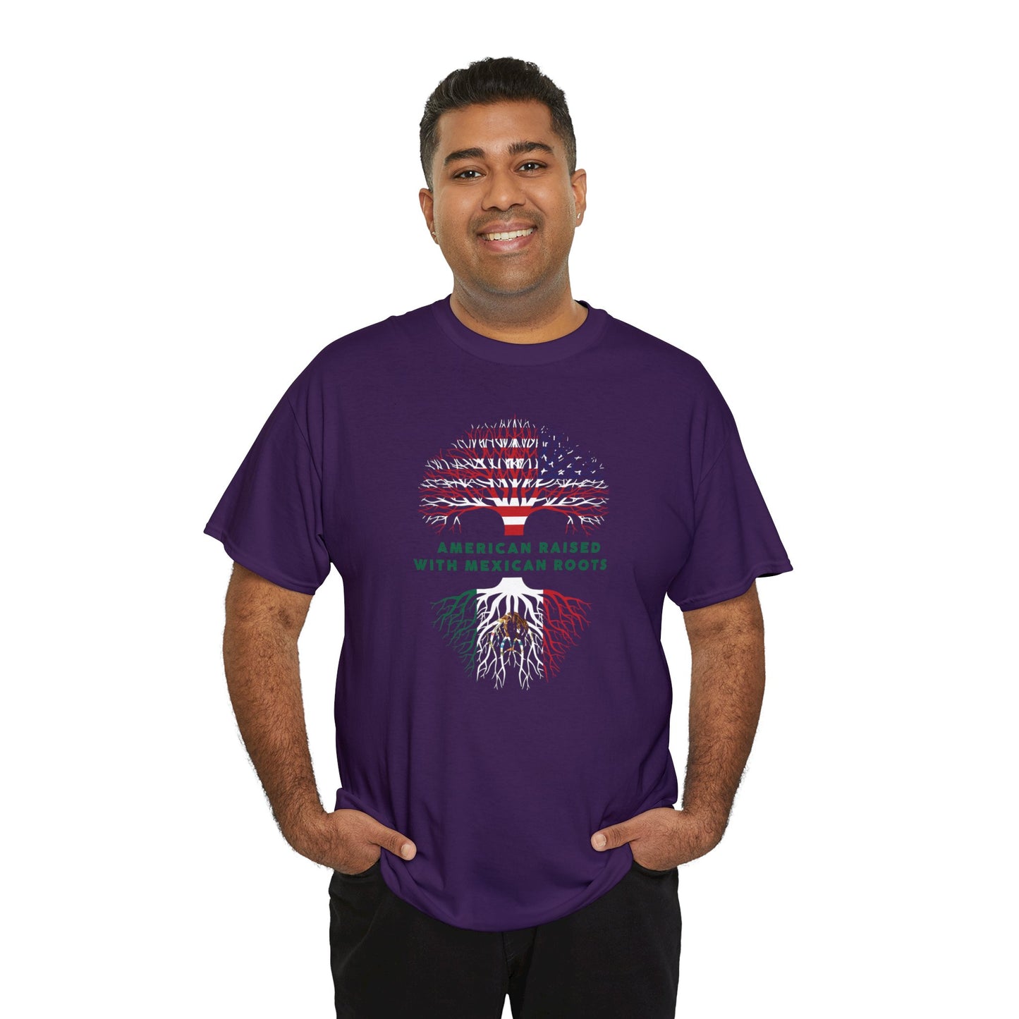 American Raised with Mexican Roots 1 (Gildan · 5000) Unisex Heavy Cotton Tee