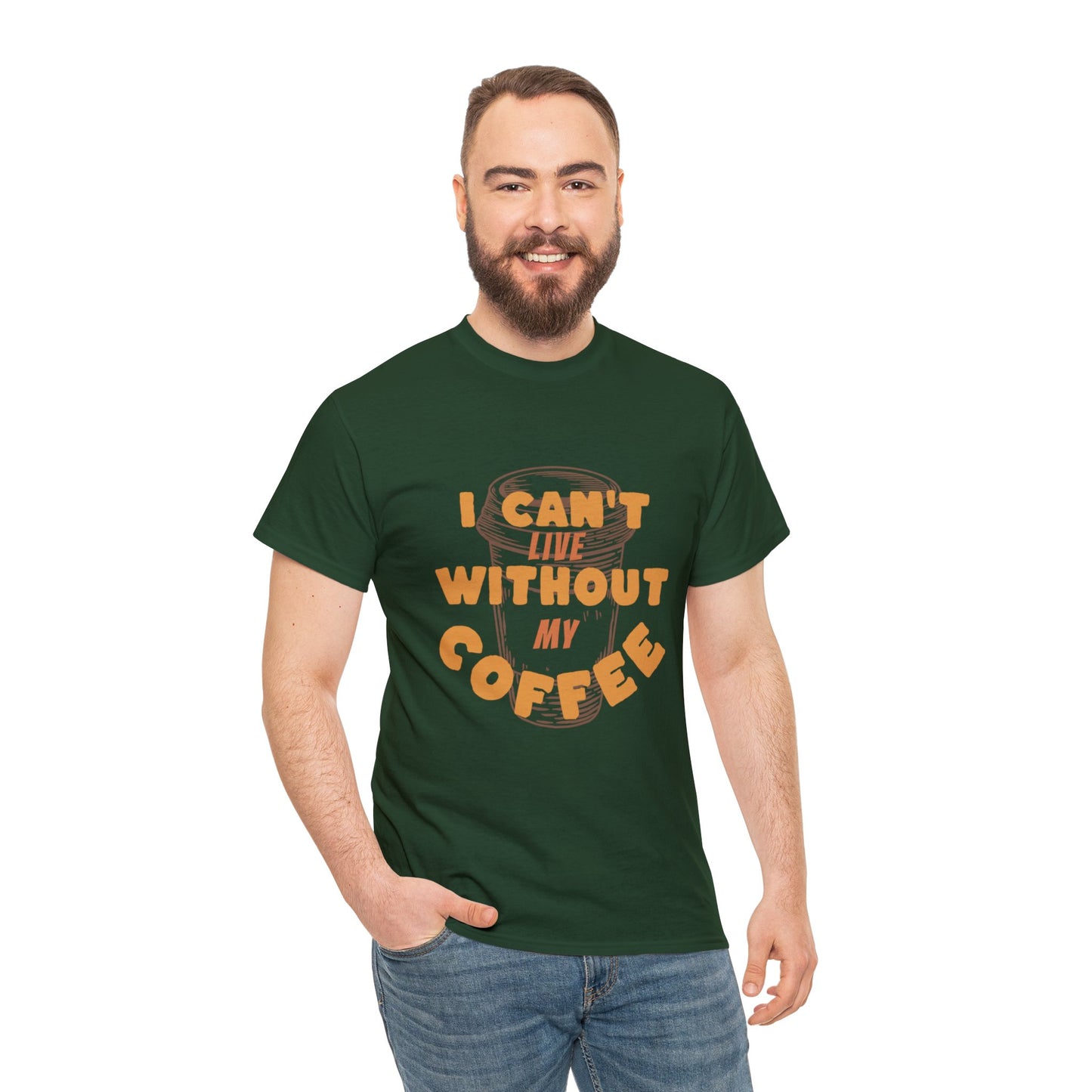 I can't live without my coffee for Adults (Gildan · 5000) Unisex Heavy Cotton Tee