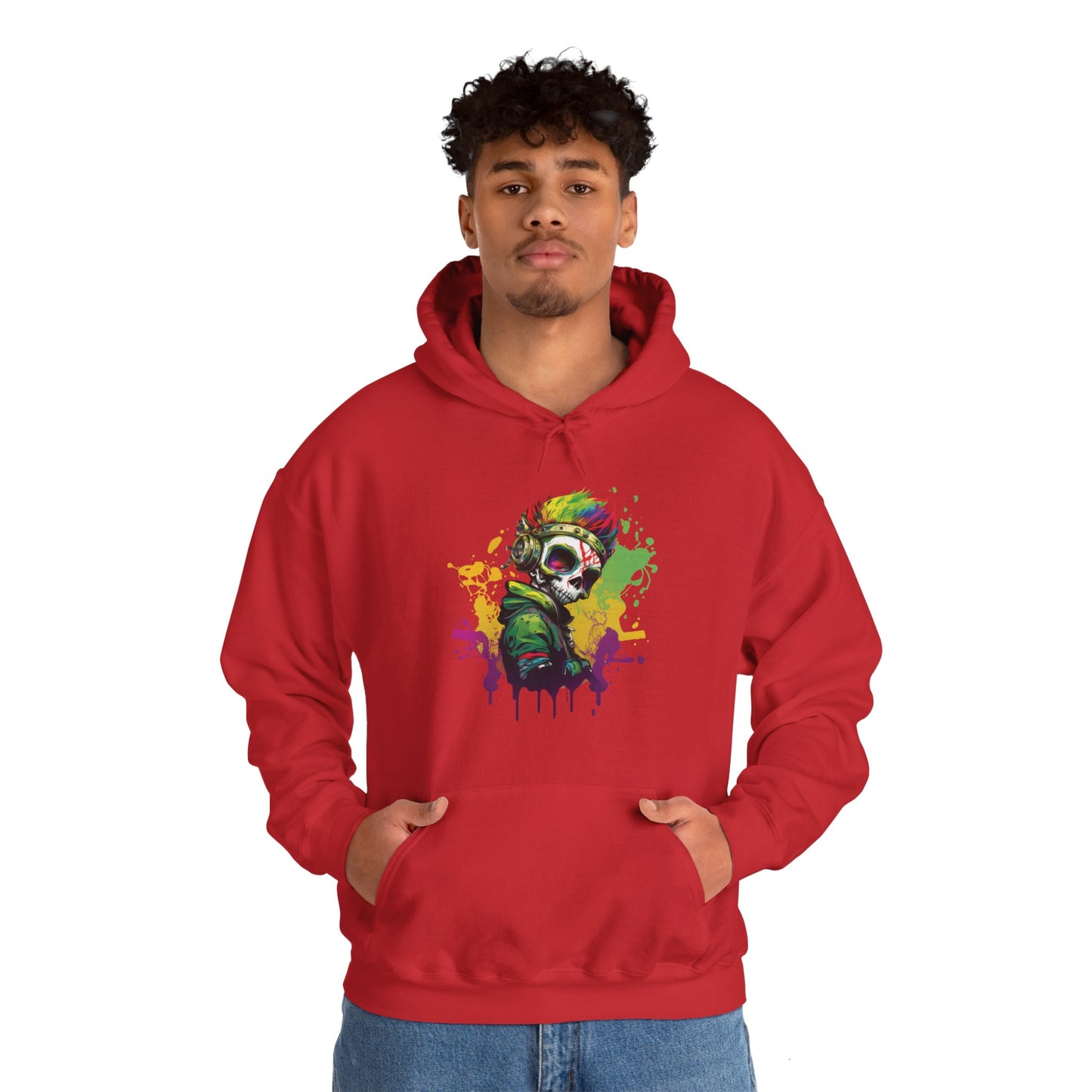 A Colorful Animated Skelly for Adults 1 Unisex Heavy Blend™ Hooded Sweatshirt