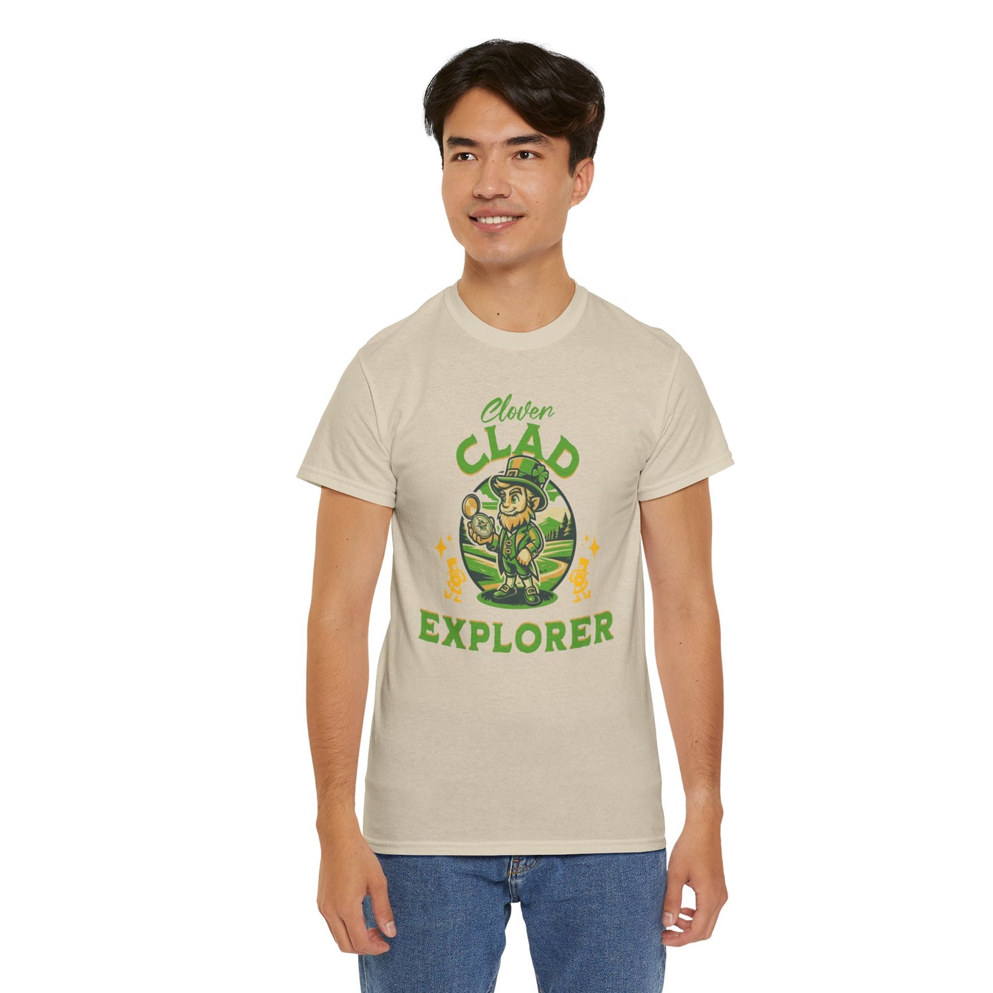 Clover Clad Explorer (Gildan · 5000) Unisex Heavy Cotton Tee