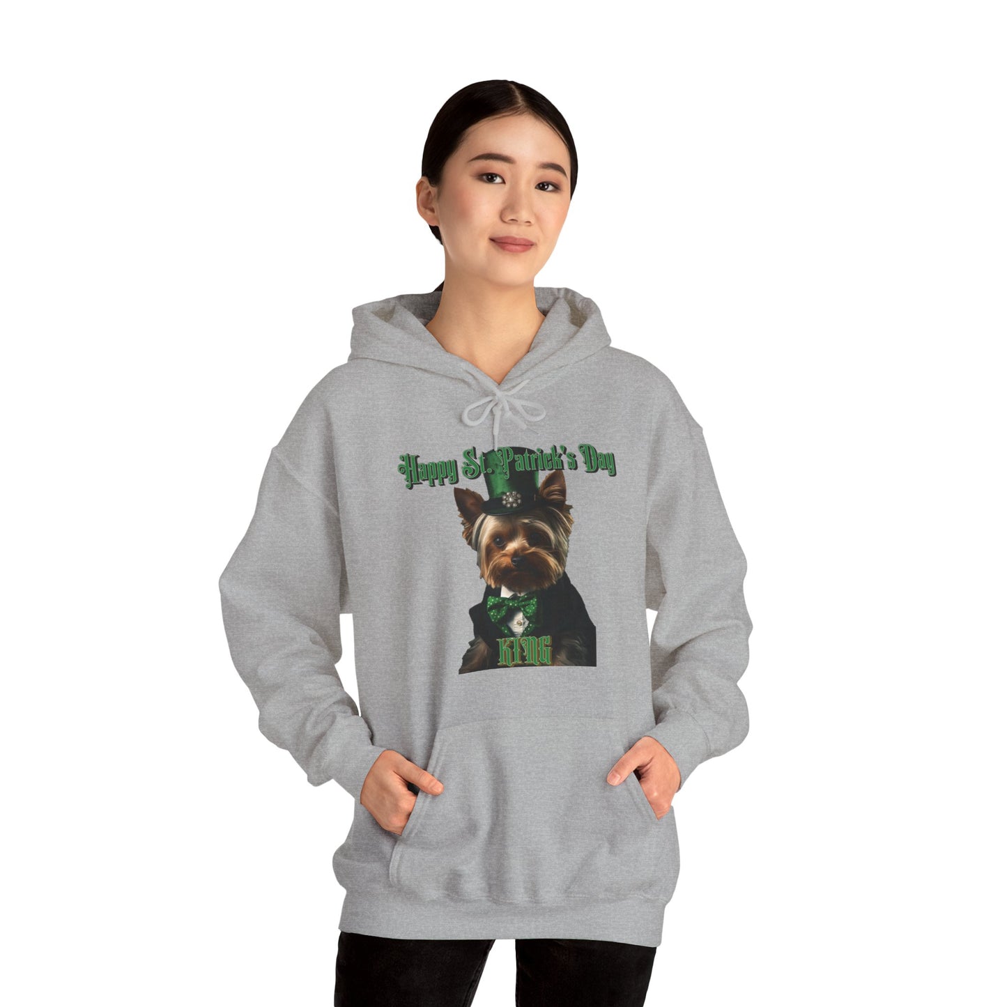 St. Patrick's Day Yorkie 1 for Adults Unisex Heavy Blend™ Hooded Sweatshirt