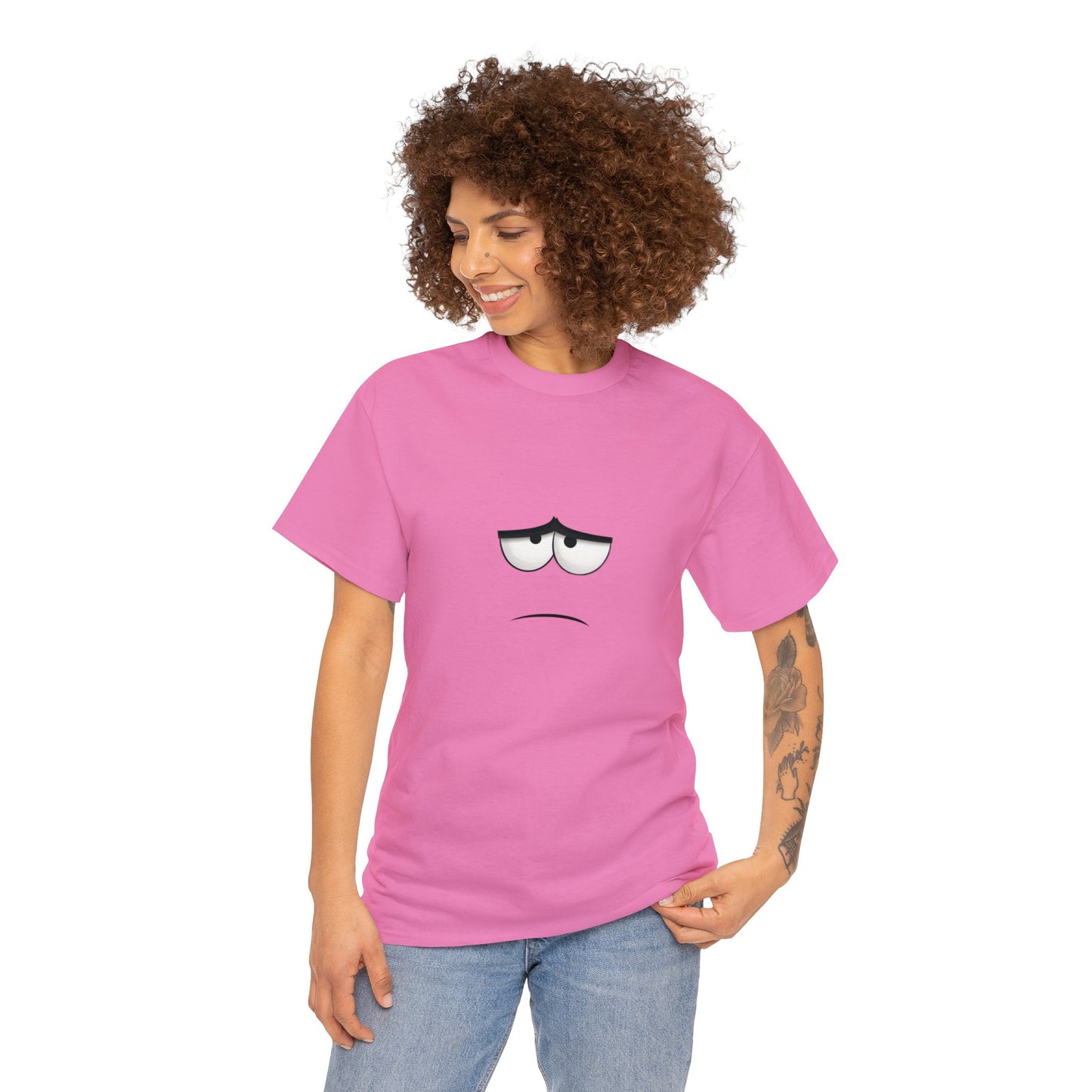 Unhappy Face 1 Unisex Heavy Cotton Tee