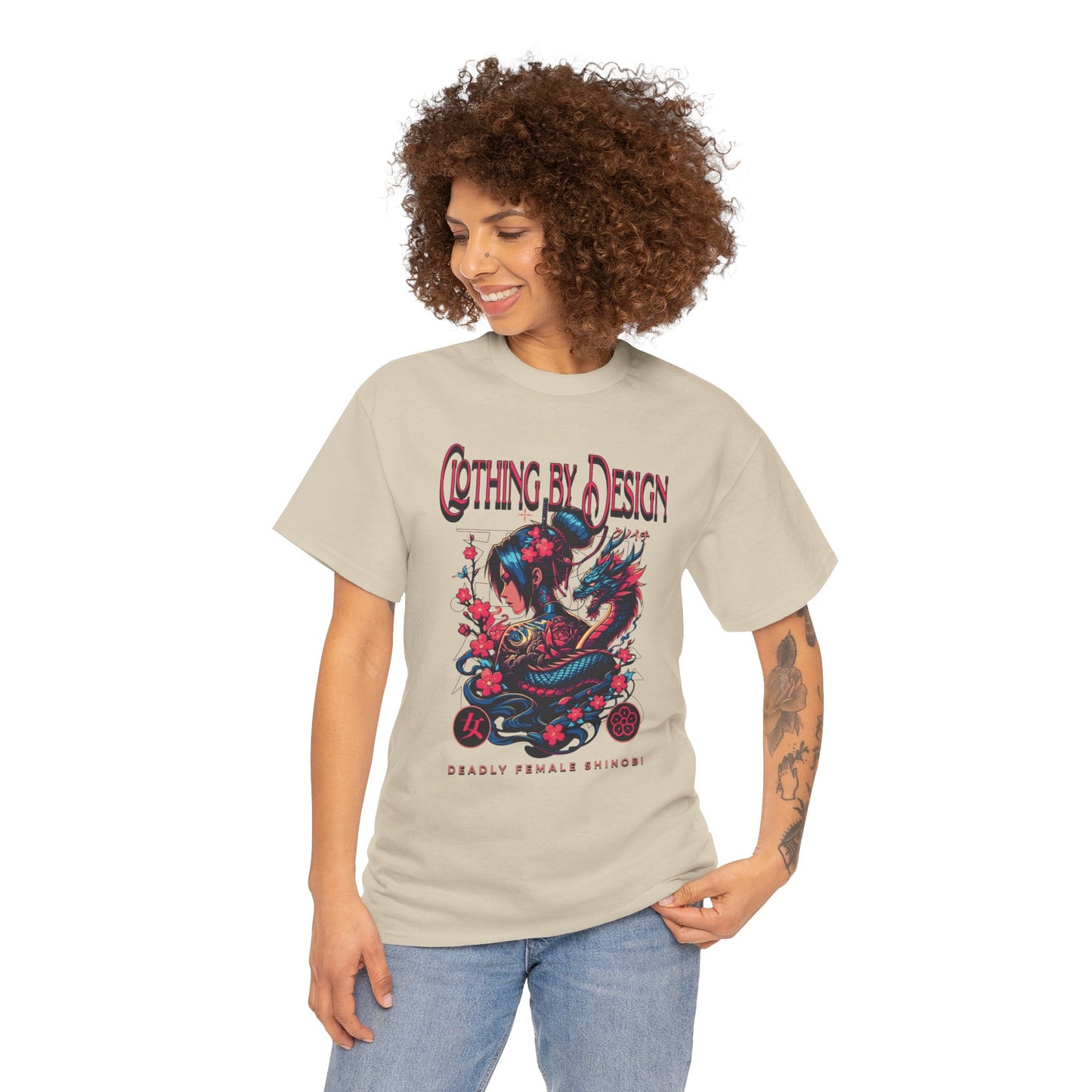 Deadly Female Shinobi (Gildan · 5000) Unisex Heavy Cotton Tee