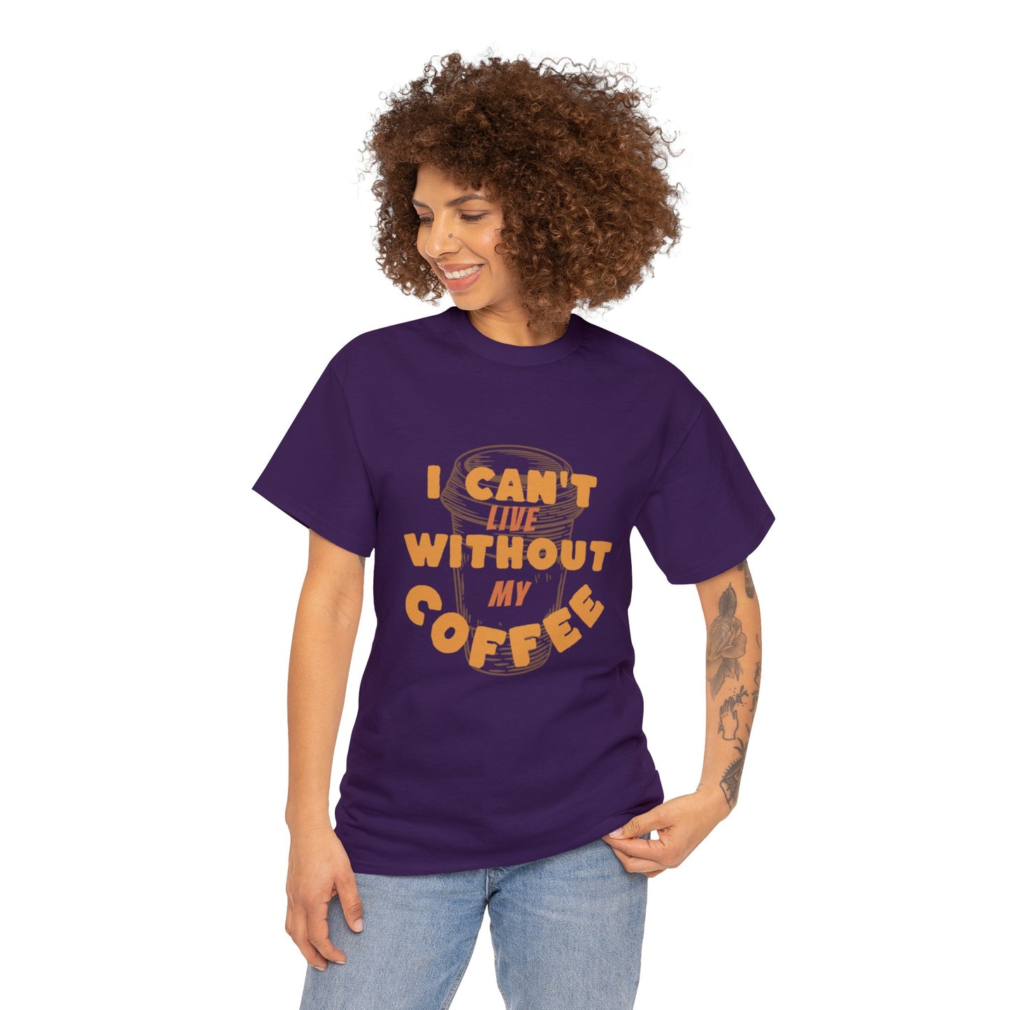 I can't live without my coffee for Adults (Gildan · 5000) Unisex Heavy Cotton Tee