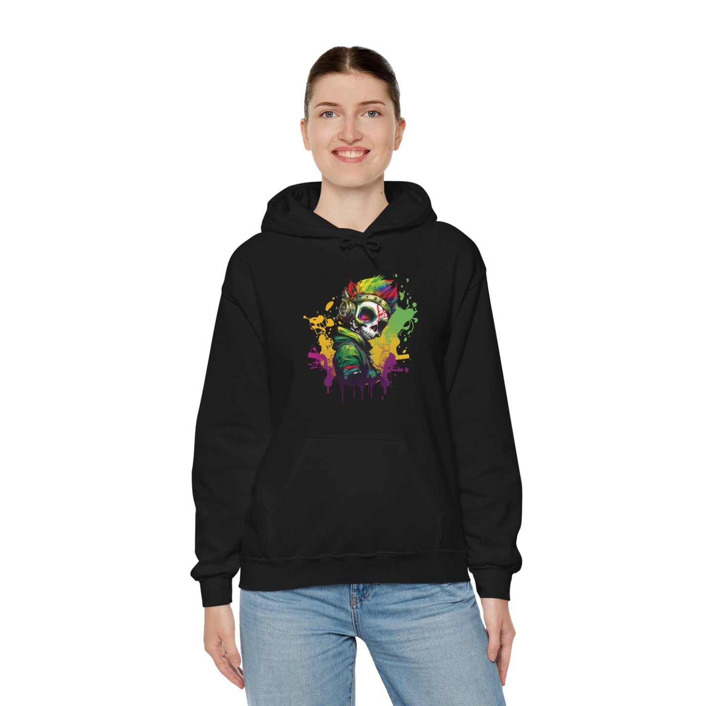 A Colorful Animated Skelly for Adults 1 Unisex Heavy Blend™ Hooded Sweatshirt