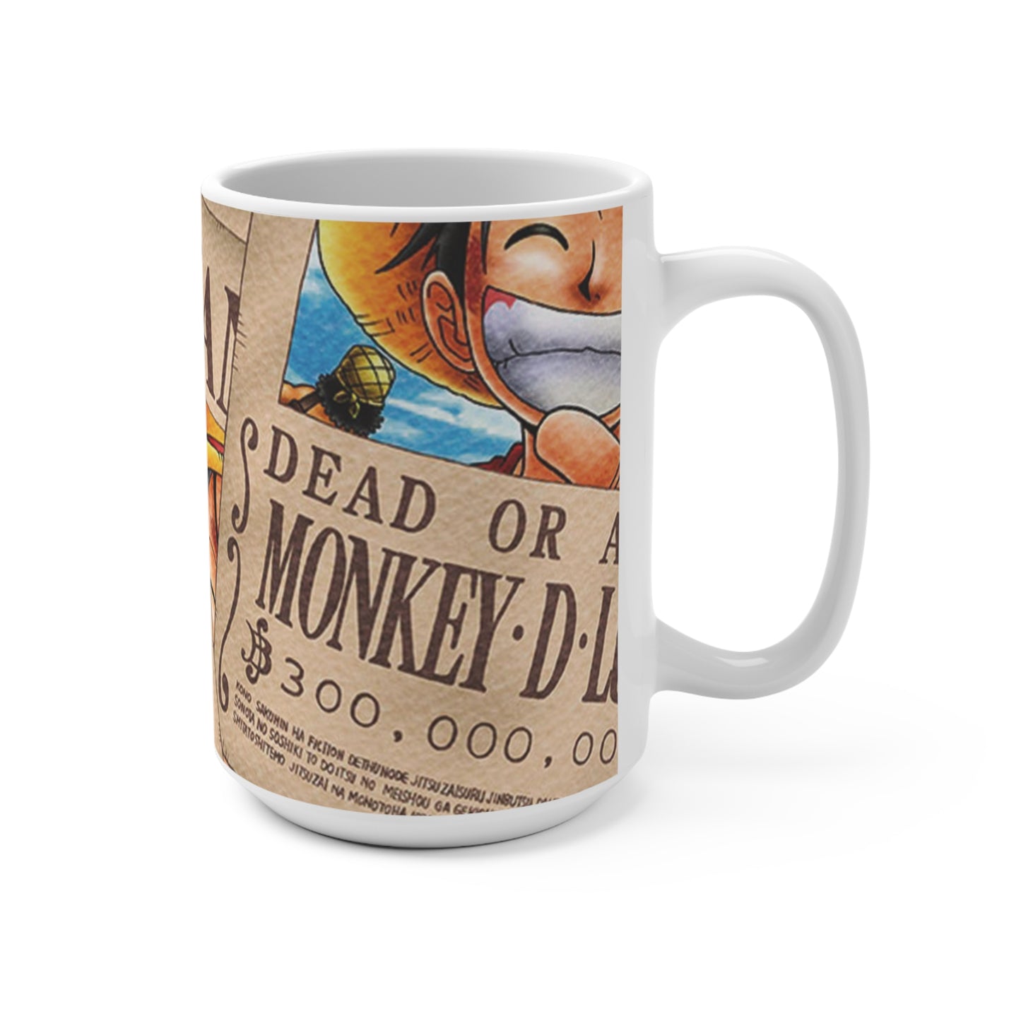 Wanted Monkey D Luffy Mug 15oz