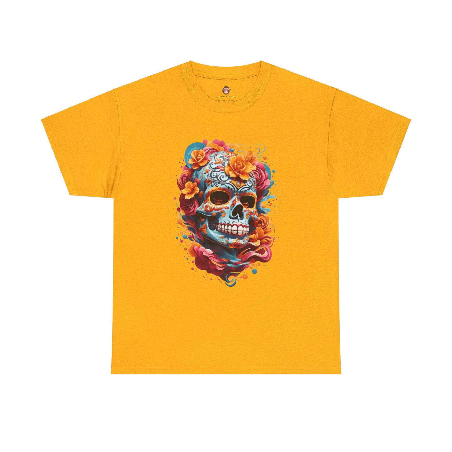 Skeleton with flowers (Gildan · 5000) Unisex Heavy Cotton Tee