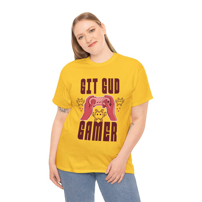 Retro GIT GUD Gamer for Adults (Gildan · 5000) Unisex Heavy Cotton Tee