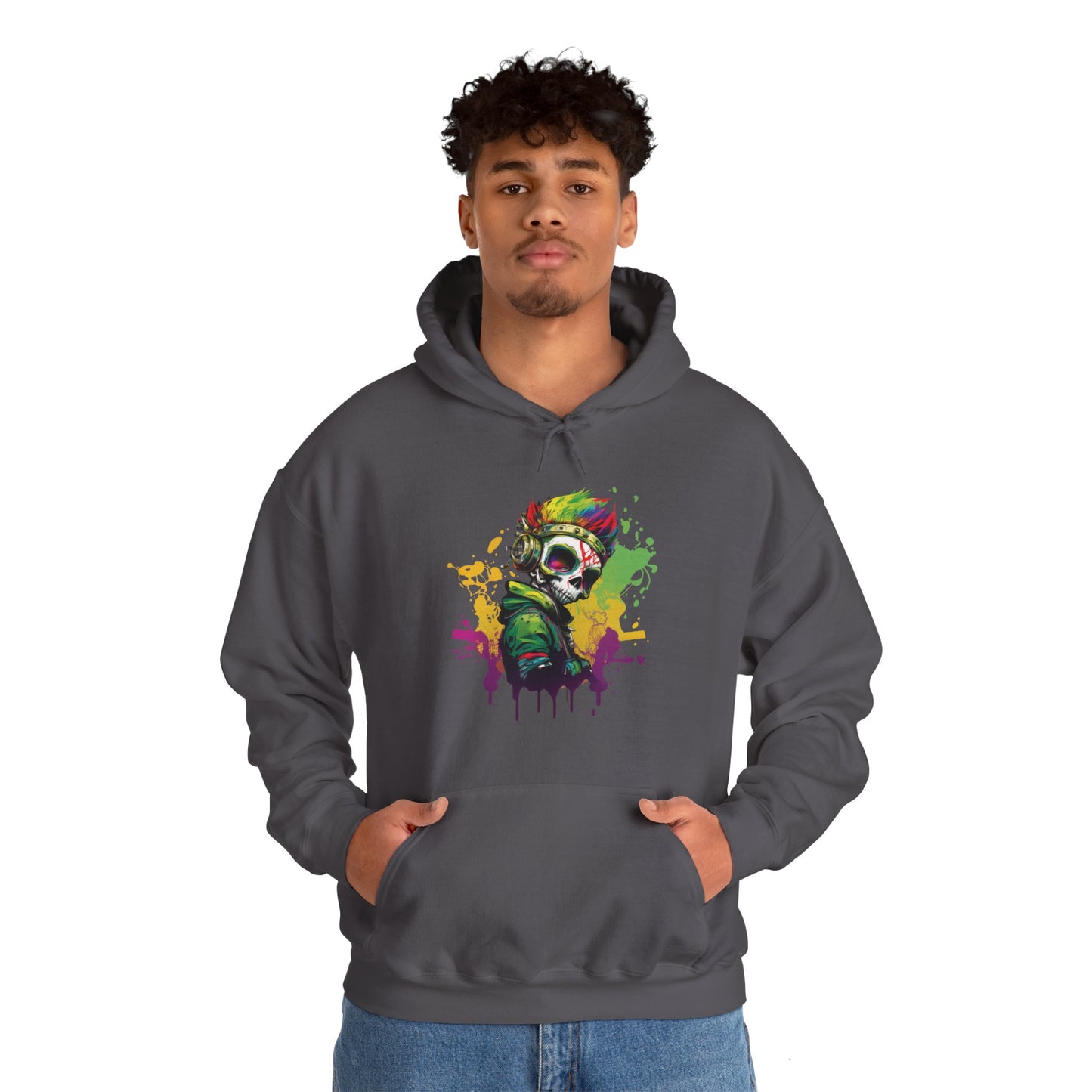 A Colorful Animated Skelly for Adults 1 Unisex Heavy Blend™ Hooded Sweatshirt