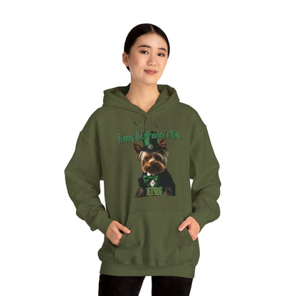 St. Patrick's Day Yorkie 1 for Adults Unisex Heavy Blend™ Hooded Sweatshirt