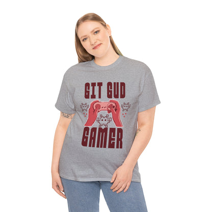 Retro GIT GUD Gamer for Adults (Gildan · 5000) Unisex Heavy Cotton Tee