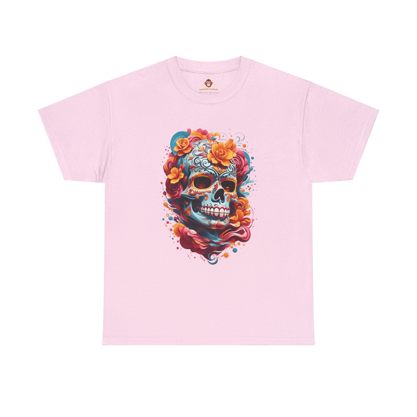 Skeleton with flowers (Gildan · 5000) Unisex Heavy Cotton Tee