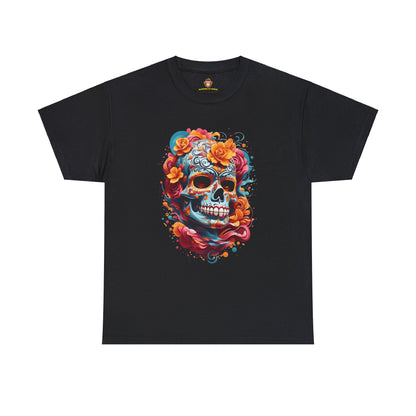 Skeleton with flowers (Gildan · 5000) Unisex Heavy Cotton Tee