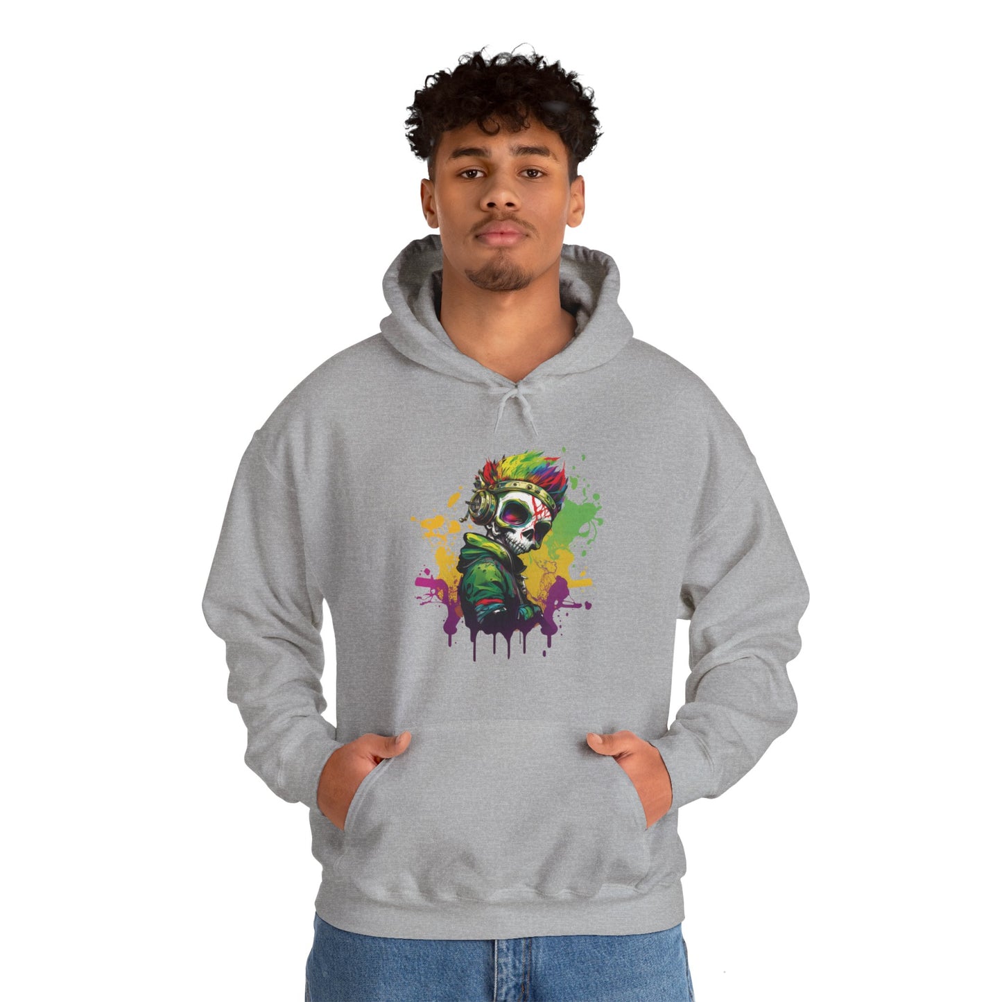 A Colorful Animated Skelly for Adults 1 Unisex Heavy Blend™ Hooded Sweatshirt