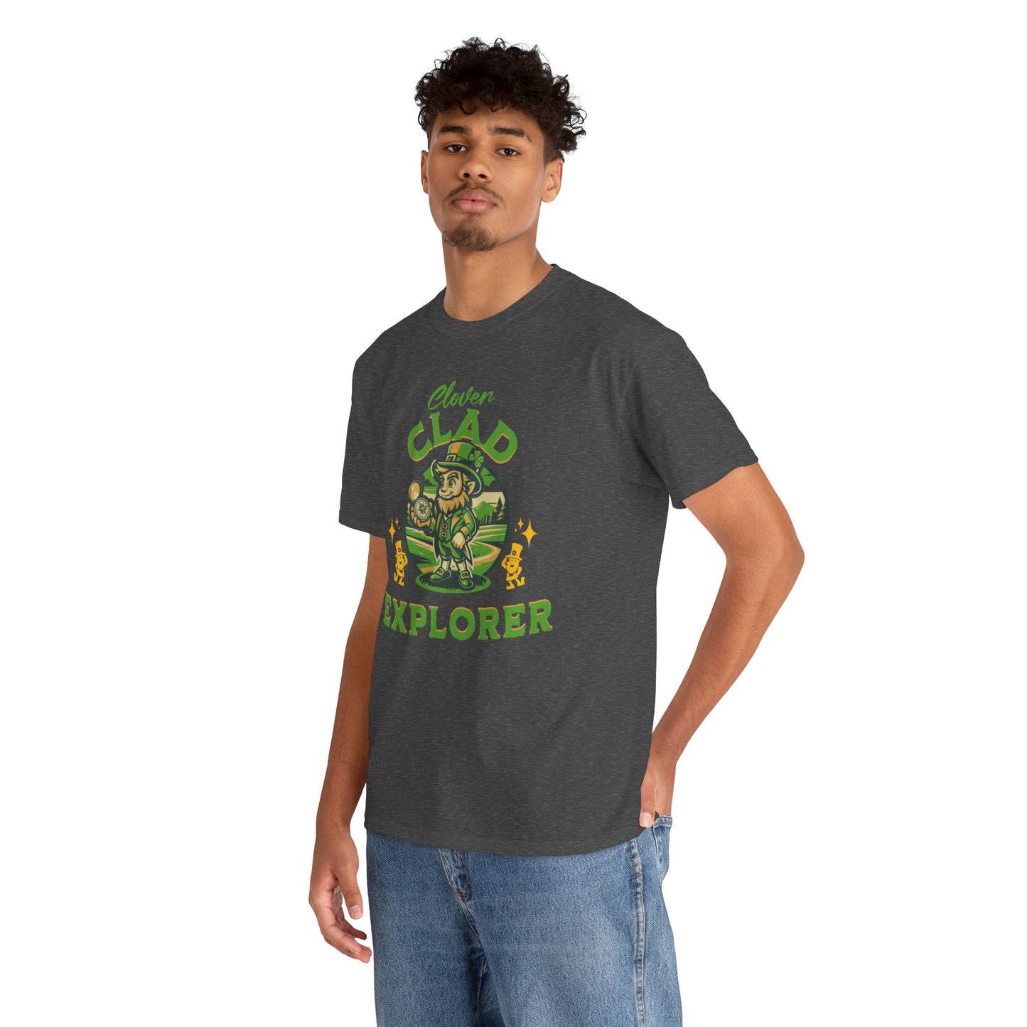 Clover Clad Explorer (Gildan · 5000) Unisex Heavy Cotton Tee