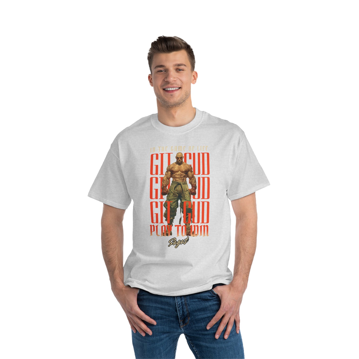 GIT GUD Sagat for Adults 4 Beefy-T® Short-Sleeve T-Shirt