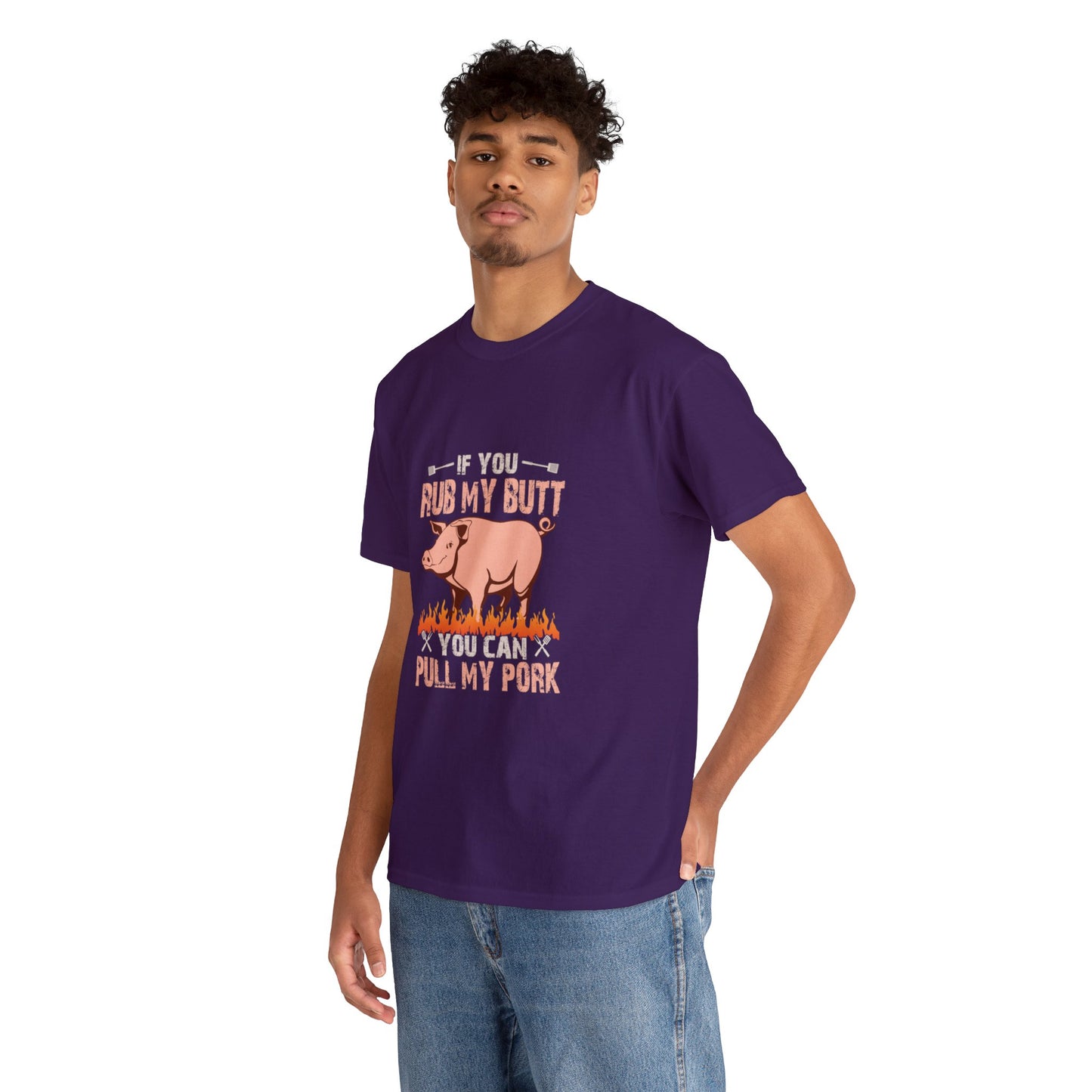 If you rub my butt 1 (Gildan · 5000) Unisex Heavy Cotton Tee