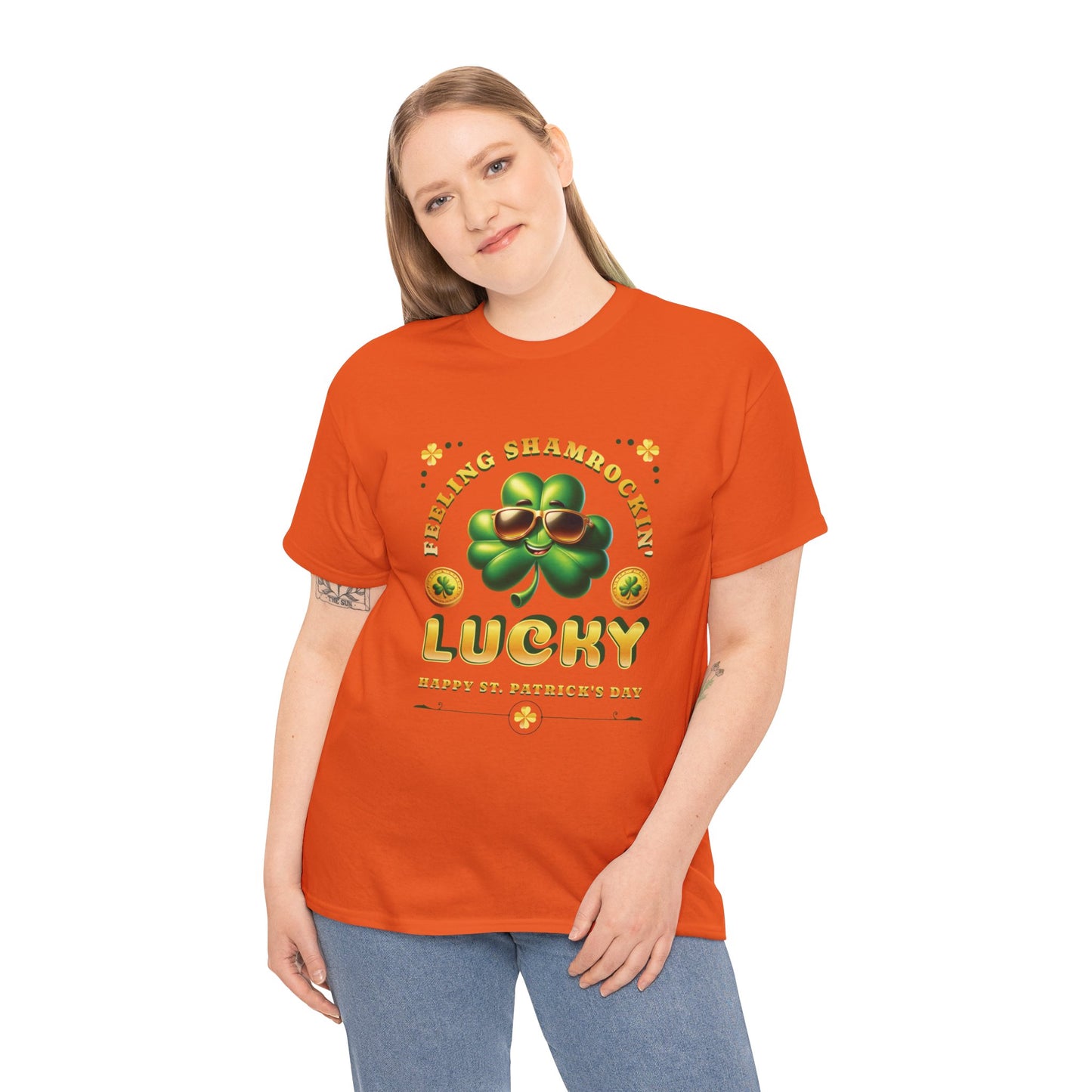 Feeling Shamrockin' Lucky and Blessed (Gildan · 5000) Unisex Heavy Cotton Tee