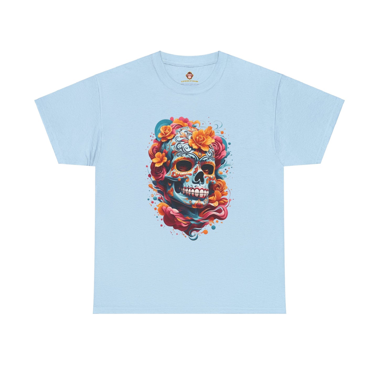 Skeleton with flowers (Gildan · 5000) Unisex Heavy Cotton Tee