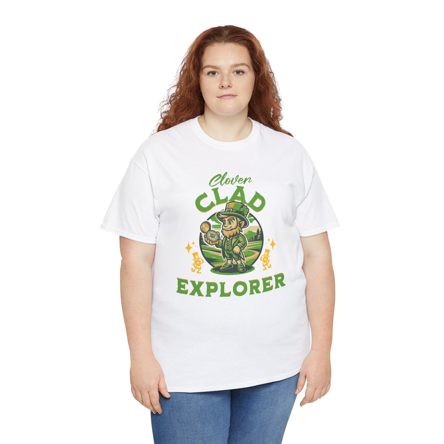 Clover Clad Explorer (Gildan · 5000) Unisex Heavy Cotton Tee