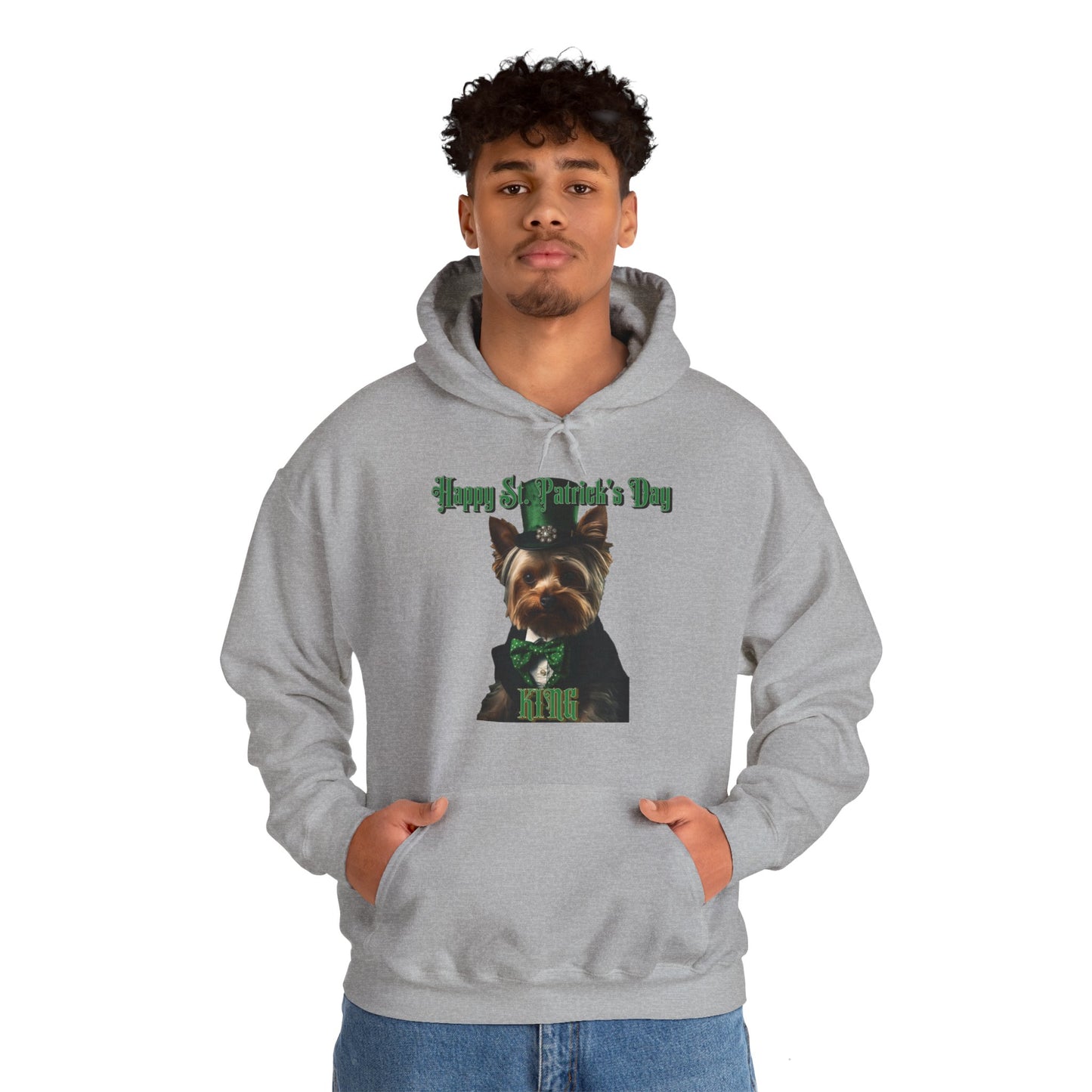 St. Patrick's Day Yorkie 1 for Adults Unisex Heavy Blend™ Hooded Sweatshirt