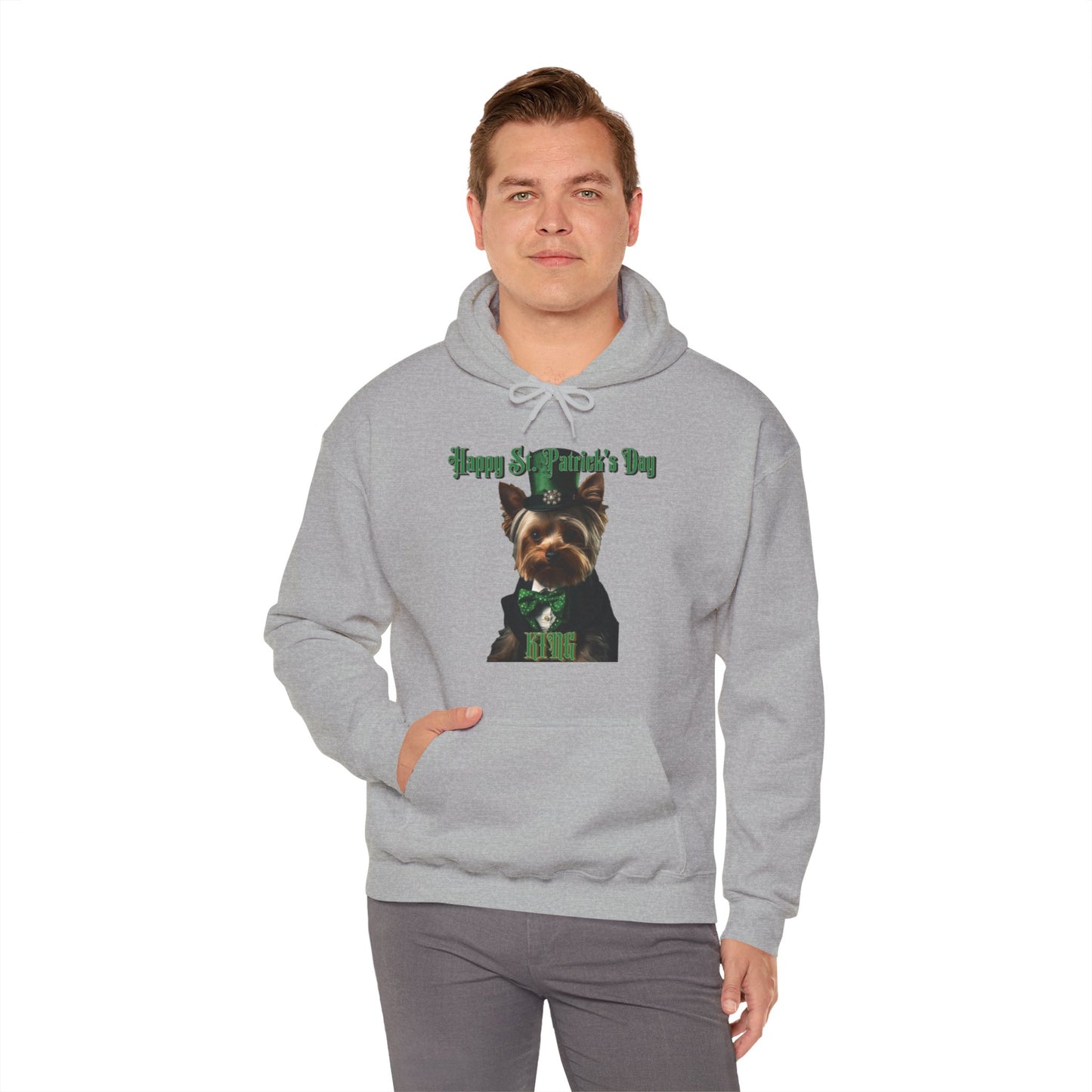 St. Patrick's Day Yorkie 1 for Adults Unisex Heavy Blend™ Hooded Sweatshirt