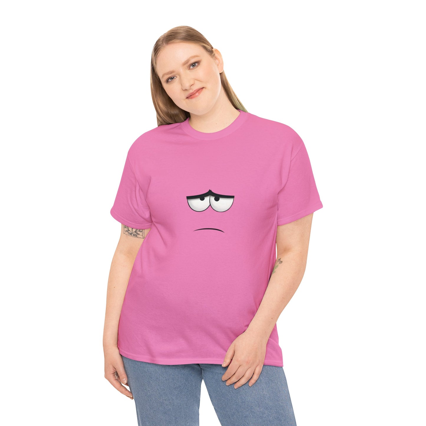 Unhappy Face 1 Unisex Heavy Cotton Tee