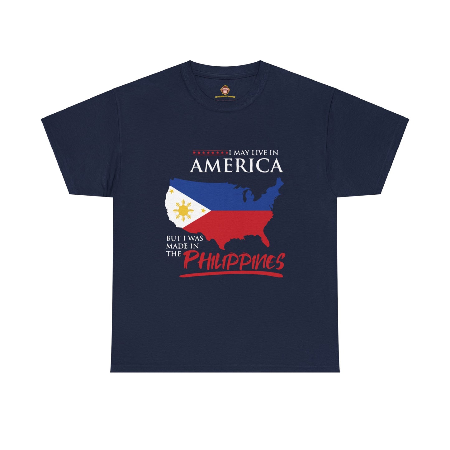 I may live in America but I was made in the Philippines (Gildan · 5000) Unisex Heavy Cotton Tee