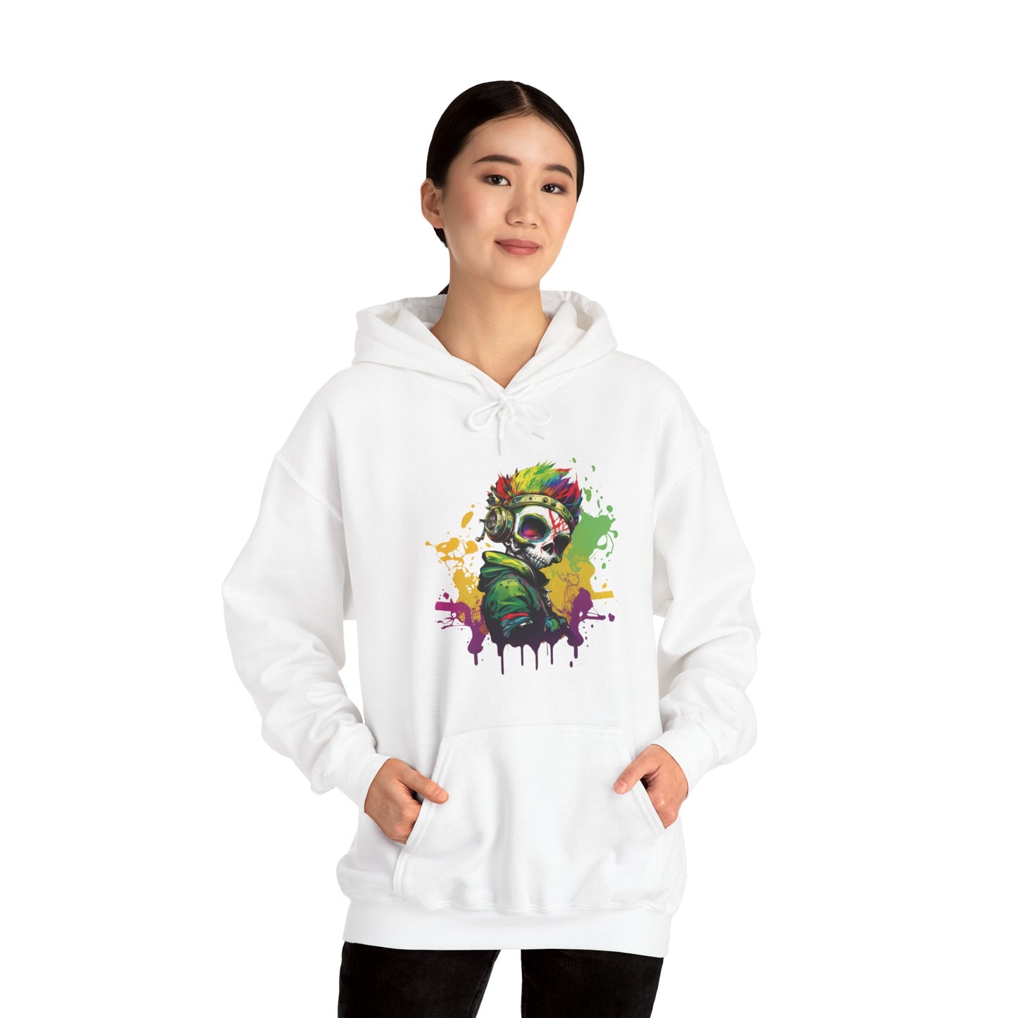 A Colorful Animated Skelly for Adults 1 Unisex Heavy Blend™ Hooded Sweatshirt